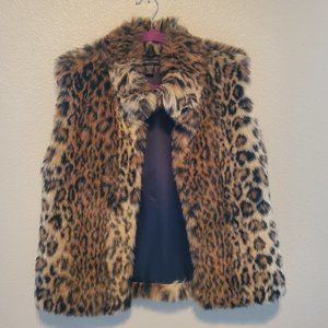 Faux Fur cheetah / leopard print vest